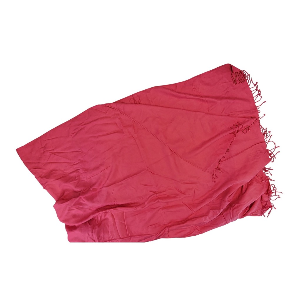 Lord & Taylor Viscose Scarf Pink Fringe Tassel Lightweight Shawl Wrap 75x35